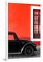 ¡Viva Mexico! Collection - Black VW Beetle with Red Street Wall-Philippe Hugonnard-Framed Photographic Print