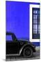 ¡Viva Mexico! Collection - Black VW Beetle with Royal Blue Street Wall-Philippe Hugonnard-Mounted Photographic Print