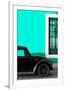 ¡Viva Mexico! Collection - Black VW Beetle with Turquoise Street Wall-Philippe Hugonnard-Framed Photographic Print