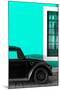 ¡Viva Mexico! Collection - Black VW Beetle with Turquoise Street Wall-Philippe Hugonnard-Mounted Photographic Print