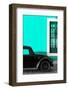 ¡Viva Mexico! Collection - Black VW Beetle with Turquoise Street Wall-Philippe Hugonnard-Framed Photographic Print