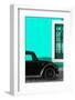 ¡Viva Mexico! Collection - Black VW Beetle with Turquoise Street Wall-Philippe Hugonnard-Framed Photographic Print