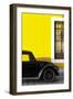 ¡Viva Mexico! Collection - Black VW Beetle with Yellow Street Wall-Philippe Hugonnard-Framed Photographic Print