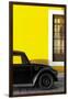 ¡Viva Mexico! Collection - Black VW Beetle with Yellow Street Wall-Philippe Hugonnard-Framed Photographic Print