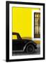 ¡Viva Mexico! Collection - Black VW Beetle with Yellow Street Wall-Philippe Hugonnard-Framed Photographic Print