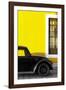 ¡Viva Mexico! Collection - Black VW Beetle with Yellow Street Wall-Philippe Hugonnard-Framed Photographic Print