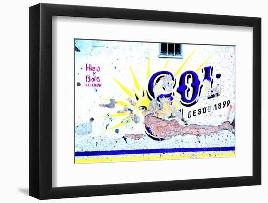 ¡Viva Mexico! Collection - Blue SOL Sign Street Wall-Philippe Hugonnard-Framed Photographic Print