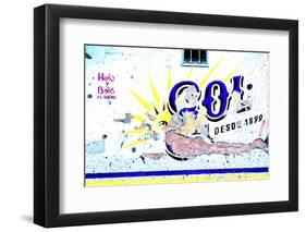 ¡Viva Mexico! Collection - Blue SOL Sign Street Wall-Philippe Hugonnard-Framed Photographic Print