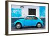 ¡Viva Mexico! Collection - Blue VW Beetle Car and American Graffiti-Philippe Hugonnard-Framed Photographic Print