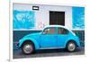 ¡Viva Mexico! Collection - Blue VW Beetle Car and American Graffiti-Philippe Hugonnard-Framed Photographic Print