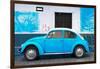 ¡Viva Mexico! Collection - Blue VW Beetle Car and American Graffiti-Philippe Hugonnard-Framed Photographic Print