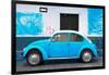 ¡Viva Mexico! Collection - Blue VW Beetle Car and American Graffiti-Philippe Hugonnard-Framed Photographic Print