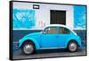 ¡Viva Mexico! Collection - Blue VW Beetle Car and American Graffiti-Philippe Hugonnard-Framed Stretched Canvas