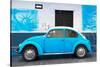 ¡Viva Mexico! Collection - Blue VW Beetle Car and American Graffiti-Philippe Hugonnard-Stretched Canvas