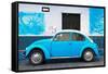 ¡Viva Mexico! Collection - Blue VW Beetle Car and American Graffiti-Philippe Hugonnard-Framed Stretched Canvas