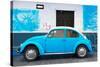 ¡Viva Mexico! Collection - Blue VW Beetle Car and American Graffiti-Philippe Hugonnard-Stretched Canvas