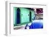 ¡Viva Mexico! Collection - Blue VW Beetle Car and Colorful House-Philippe Hugonnard-Framed Photographic Print