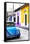 ¡Viva Mexico! Collection - Blue VW Beetle Car and Colorful Houses II-Philippe Hugonnard-Framed Stretched Canvas
