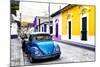 ¡Viva Mexico! Collection - Blue VW Beetle Car and Colorful Houses-Philippe Hugonnard-Mounted Photographic Print