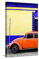 ¡Viva Mexico! Collection - Blue VW Beetle Car and Colorful Wall-Philippe Hugonnard-Stretched Canvas