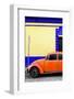 ¡Viva Mexico! Collection - Blue VW Beetle Car and Colorful Wall-Philippe Hugonnard-Framed Photographic Print