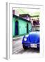 ¡Viva Mexico! Collection - Blue VW Beetle Car in a Colorful Street-Philippe Hugonnard-Framed Photographic Print