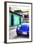 ¡Viva Mexico! Collection - Blue VW Beetle Car in a Colorful Street-Philippe Hugonnard-Framed Photographic Print