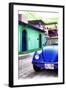 ¡Viva Mexico! Collection - Blue VW Beetle Car in a Colorful Street-Philippe Hugonnard-Framed Photographic Print