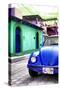 ¡Viva Mexico! Collection - Blue VW Beetle Car in a Colorful Street-Philippe Hugonnard-Stretched Canvas