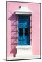 ¡Viva Mexico! Collection - Blue Window and Pink Wall in Campeche-Philippe Hugonnard-Mounted Photographic Print