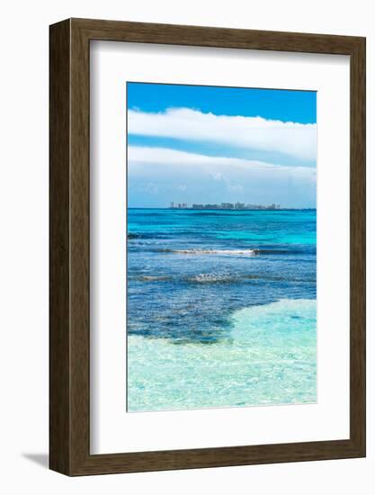 ¡Viva Mexico! Collection - Caribbean Coastline overlooking Cancun II-Philippe Hugonnard-Framed Photographic Print