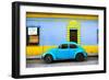 ¡Viva Mexico! Collection - Classic Blue VW Beetle Car and Colorful Wall-Philippe Hugonnard-Framed Photographic Print