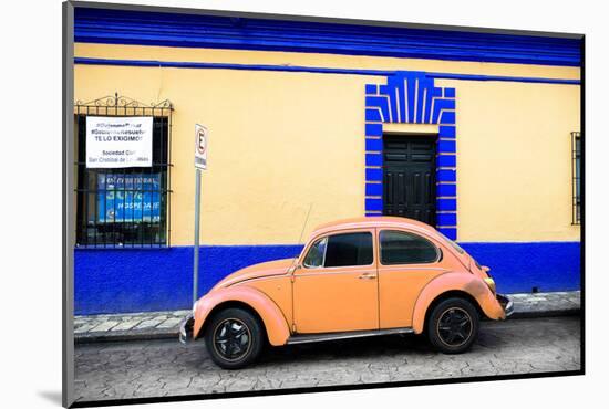¡Viva Mexico! Collection - Classic Coral VW Beetle Car and Colorful Wall-Philippe Hugonnard-Mounted Photographic Print