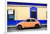 ¡Viva Mexico! Collection - Classic Coral VW Beetle Car and Colorful Wall-Philippe Hugonnard-Framed Photographic Print