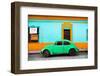 ¡Viva Mexico! Collection - Classic Green VW Beetle Car and Colorful Wall-Philippe Hugonnard-Framed Photographic Print