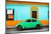 ¡Viva Mexico! Collection - Classic Green VW Beetle Car and Colorful Wall-Philippe Hugonnard-Mounted Photographic Print