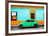 ¡Viva Mexico! Collection - Classic Green VW Beetle Car and Colorful Wall-Philippe Hugonnard-Framed Photographic Print