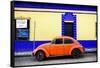 ¡Viva Mexico! Collection - Classic Orange VW Beetle Car and Colorful Wall-Philippe Hugonnard-Framed Stretched Canvas