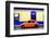 ¡Viva Mexico! Collection - Classic Orange VW Beetle Car and Colorful Wall-Philippe Hugonnard-Framed Photographic Print