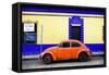 ¡Viva Mexico! Collection - Classic Orange VW Beetle Car and Colorful Wall-Philippe Hugonnard-Framed Stretched Canvas