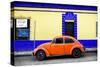 ¡Viva Mexico! Collection - Classic Orange VW Beetle Car and Colorful Wall-Philippe Hugonnard-Stretched Canvas