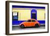 ¡Viva Mexico! Collection - Classic Orange VW Beetle Car and Colorful Wall-Philippe Hugonnard-Framed Photographic Print