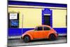 ¡Viva Mexico! Collection - Classic Orange VW Beetle Car and Colorful Wall-Philippe Hugonnard-Mounted Photographic Print