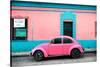 ¡Viva Mexico! Collection - Classic Pink VW Beetle Car and Colorful Wall-Philippe Hugonnard-Stretched Canvas