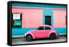 ¡Viva Mexico! Collection - Classic Pink VW Beetle Car and Colorful Wall-Philippe Hugonnard-Framed Stretched Canvas