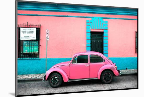 ¡Viva Mexico! Collection - Classic Pink VW Beetle Car and Colorful Wall-Philippe Hugonnard-Mounted Photographic Print