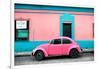 ¡Viva Mexico! Collection - Classic Pink VW Beetle Car and Colorful Wall-Philippe Hugonnard-Framed Photographic Print