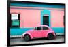 ¡Viva Mexico! Collection - Classic Pink VW Beetle Car and Colorful Wall-Philippe Hugonnard-Framed Photographic Print