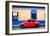 ¡Viva Mexico! Collection - Classic Red VW Beetle Car and Colorful Wall-Philippe Hugonnard-Framed Photographic Print