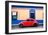 ¡Viva Mexico! Collection - Classic Red VW Beetle Car and Colorful Wall-Philippe Hugonnard-Framed Photographic Print